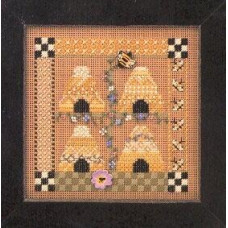 MHCB98 Mill Hill Набір для вишивки рахунковим хрестиком + бісером - Бджолиний дім Bee Square 13x13 см, перфорований папір