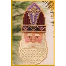 MHCSF16 Mill Hill Набір для вишивки рахунковим хрестиком + бісером - Іграшка Святий Миколай Saint Nickolas 8x9 см, перфорований папір