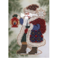 MHPS20 Mill Hill Набір для вишивки рахунковим хрестиком + бісером - Іграшка Льодяна шапка Санта Ice Cap Santa 8x12 см, перфорований папір