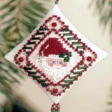 MHTD21 Mill Hill Набір для вишивки нитками + бісером - Іграшка Зірковий Санта Star Santa 14x8 см, рівномірка