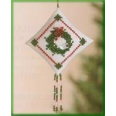 MHTD27 Mill Hill Набір для вишивки нитками + бісером - Іграшка Вінок з зимовими птахами Winterbird Wreath 14x8 см, рівномірка