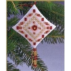 MHTD4 Mill Hill Набір для вишивки нитками + бісером - Іграшка Гравіроване серце Engraved Heart 14x8 см, рівномірка