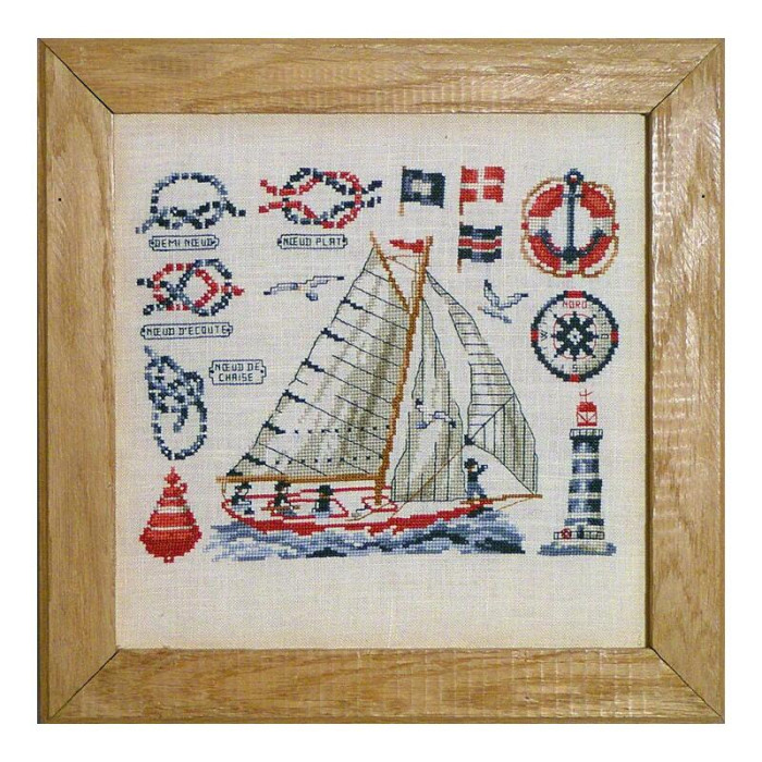 MR08-C Lucas Creations Схема для вишивки рахунковим хрестиком - Вітрильний корабель Voilier 18,5x23 см, папір