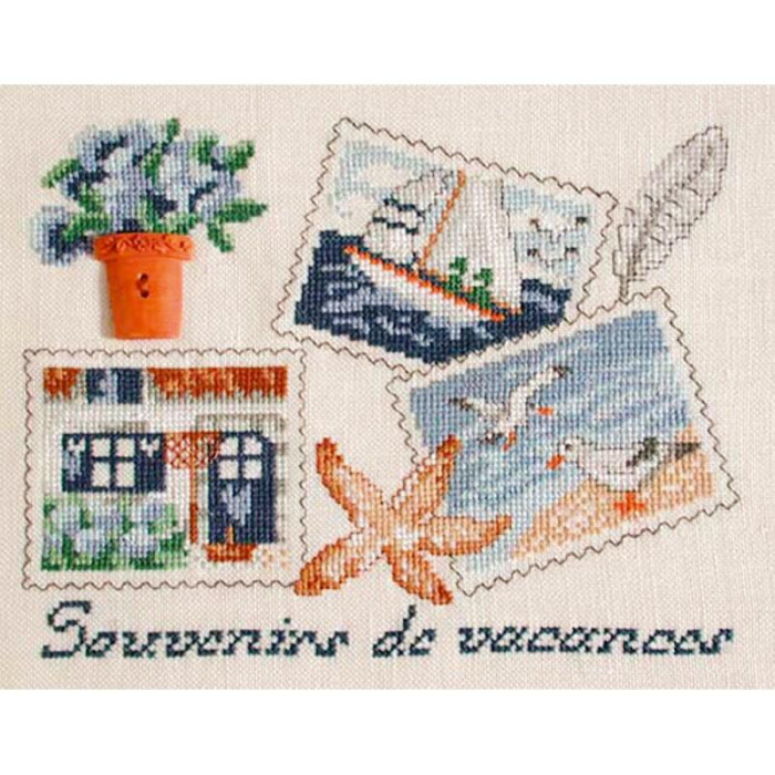MR09-C Lucas Creations Схема для вишивки рахунковим хрестиком - Спогади з відпустки Souvenirs de vacances 18x14 см, папір