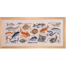 MR10-C Lucas Creations Схема для вишивки рахунковим хрестиком - Риби Poissons 54x19,5 см, папір