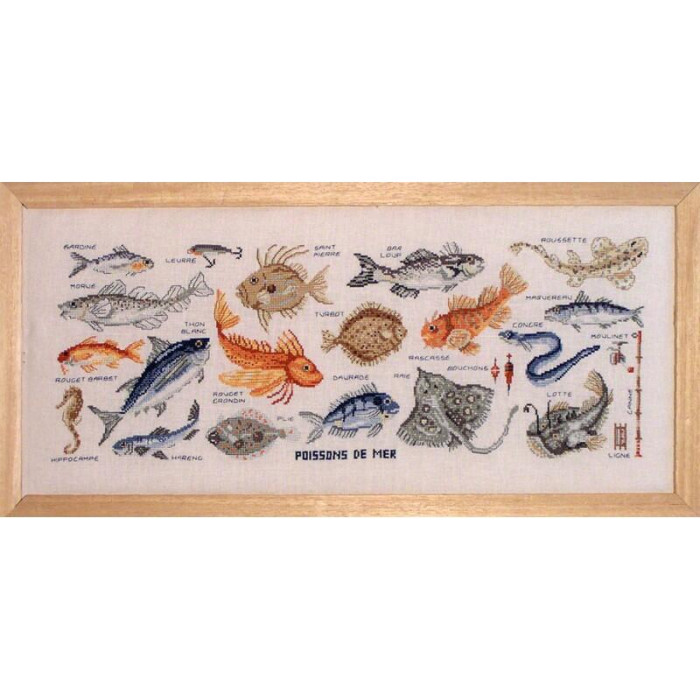 MR10-C Lucas Creations Схема для вишивки рахунковим хрестиком - Риби Poissons 54x19,5 см, папір