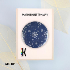 МТ-101 Зимовий малюнок 2, 3,2х3,2 см. Магнітний тримач для голок та схем. Кольорова