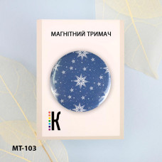 МТ-103 Зимовий малюнок 4, 3,2х3,2 см. Магнітний тримач для голок та схем. Кольорова