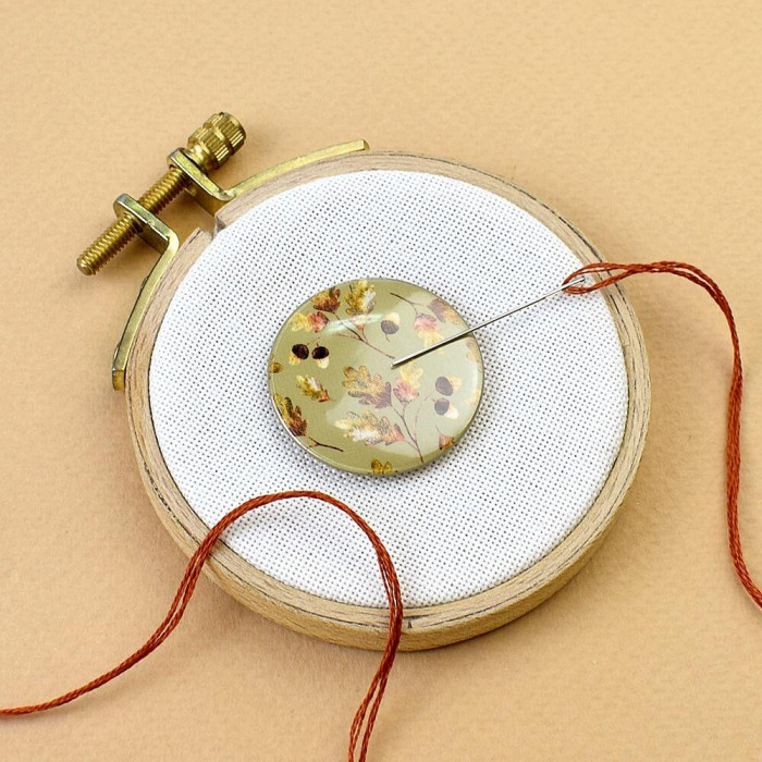 МТ-110 Кольорова Магнітний тримач для голок та схем - Осінній малюнок 3, діаметр 32 мм