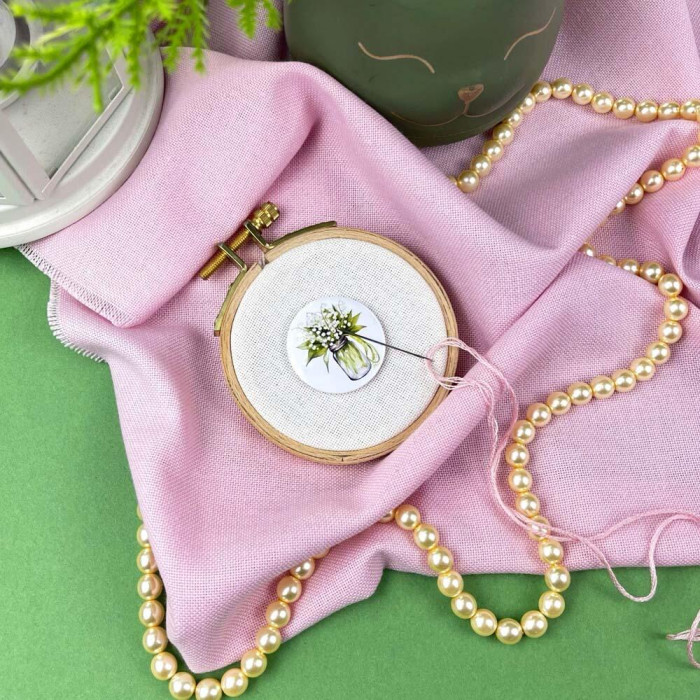 МТ-113 Кольорова Магнітний тримач для голок та схем - Весняна тиша, діаметр 32 мм