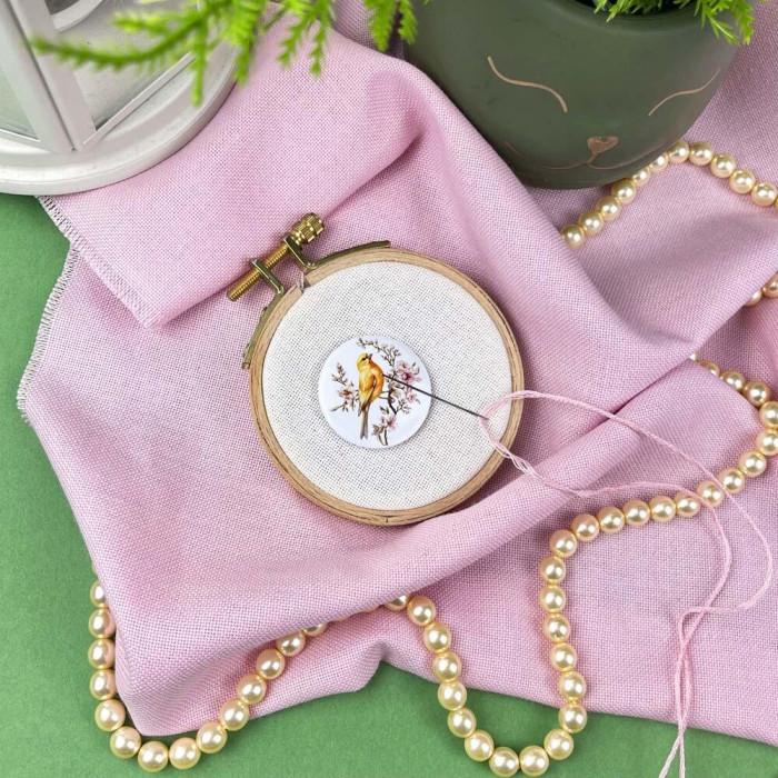 МТ-115 Кольорова Магнітний тримач для голок та схем - Квітуча пісня, діаметр 32 мм