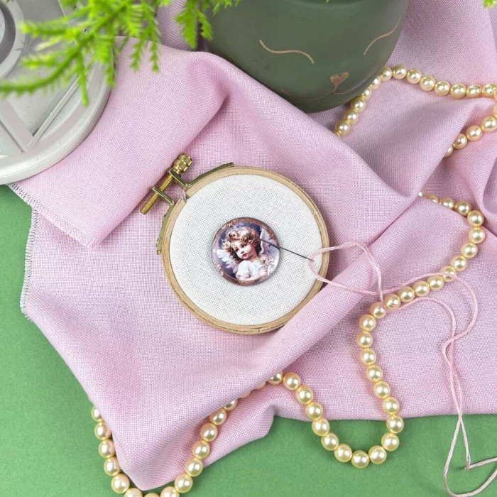 МТ-116 Кольорова Магнітний тримач для голок та схем - Янгол мрій, діаметр 32 мм