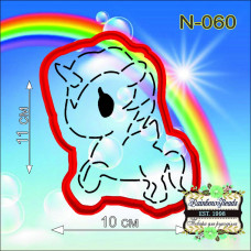 N-060 Єдиноріг. Форма для печива з трафаретом. Rainbow beads