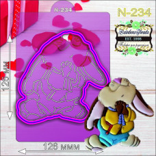 N-234 Кролик. Форма для печива з трафаретом. Rainbow beads
