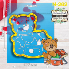 N-262 Ведмедик їде в школу. Форма для печива з трафаретом. Rainbow beads