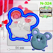 N-324 Мишка. Форма для печива з трафаретом. Rainbow beads