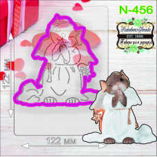N-456 Мишка ангел. Форма для печива з трафаретом. Rainbow beads