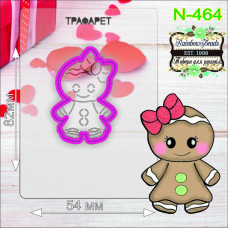 N-464 Пряня дівчинка. Форма для печива з трафаретом. Rainbow beads