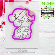 N-549 Мишка в шапці. Форма для печива з трафаретом. Rainbow beads