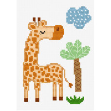 N1349 Чарівниця Набір для вишивки друкованим хрестиком - Маленький жираф 11x16 см, Aida 14