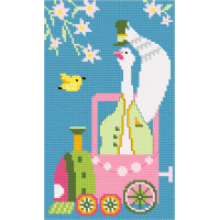 N1352 Чарівниця Набір для вишивки рахунковим хрестиком - Великодній гусак 12x20 см, Aida14