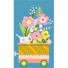 N1357 Чарівниця Набір для вишивки рахунковим хрестиком - Великодній букет 12x20 см, Aida14