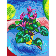 N2074 Чарівниця Набір для вишивки друкованим хрестиком - Цикламени А. Матісс 19x26 см, Aida14