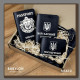 N7A1C Babylon Набір обкладинок: військовий квиток, УБД та Passport 26x17x5 см чорний, срібне тиснення, шкіра
