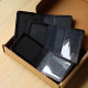 N7A1D02 Babylon Набір обкладинок: військовий квиток, УБД та Passport 26x17x5 см чорний, золоте тиснення, червона нитка, шкіра