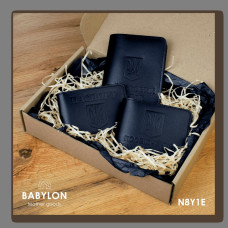 N8Y1E Babylon Набір обкладинок: військовий квиток, УБД та ID-паспорт 26x17x5 см чорний, тиснення в колір обкладинки, шкіра