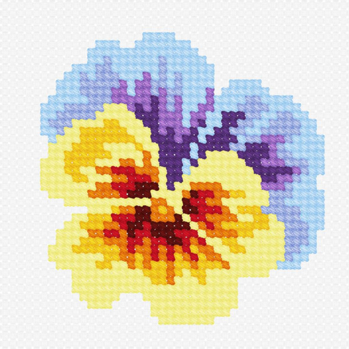 N955 Чарівниця Набір для вишивки рахунковим хрестиком - Братки 9x9 см, Aida 14