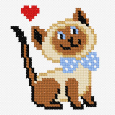 N963 Чарівниця Набір для вишивки рахунковим хрестиком - Кіт 9x9 см, Aida 14