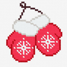 N967 Чарівниця Набір для вишивки рахунковим хрестиком - Рукавички 9x9 см, Aida 14