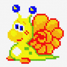 N969 Чарівниця Набір для вишивки рахунковим хрестиком - Равлик 9x9 см, Aida 14