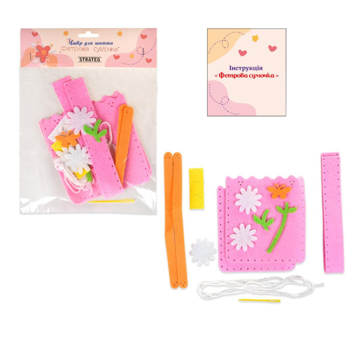 31032 Strateg Набір для шиття - Фетрова сумочка Квіткова (Стратег)
