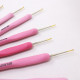Набір гачків з рожевою гумовою ручкою,9шт(0,5мм 0,8мм1,0мм1,25мм1,5мм1,75мм2,0мм2,25мм2,5мм)