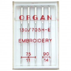 Набір машинних голок Organ (Японія) швейні вишивальні №75-90 (5 шт.)