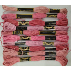 Набір муліне Rosace, рожеві тона, 10 шт в упаковці, бавовна
