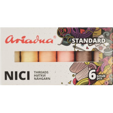 Набір ниток Ariadna Talia 120 Standart Nude 6 шт, 200 м, Польща