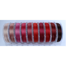 Набір бісерних ниток Титан №100, мікс червоно-рожевий, 10 шт. Spark Beads