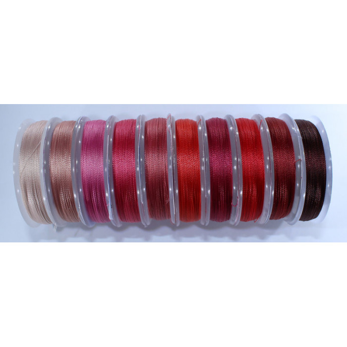 Набір бісерних ниток Титан №100, мікс червоно-рожевий, 10 шт. Spark Beads