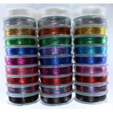 Набір металізованих ниток Адель, мікс різнобарвний, 10 шт. Spark Beads