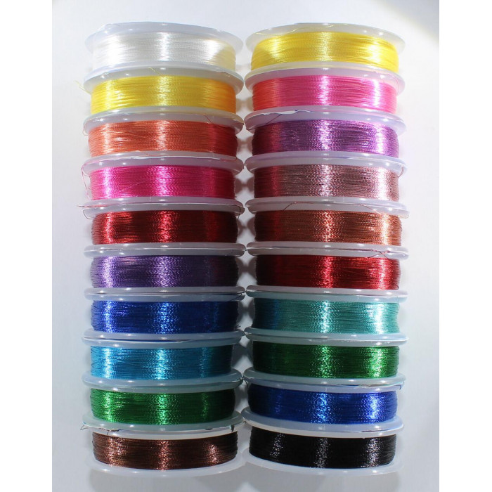 Набір металізованих ниток Алюр, мікс різнобарвний, 10 шт. Spark Beads