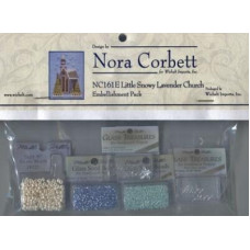 NC161E Набір матеріалів (Embellishment Pack) до схеми Little Snowy Lavender Church Маленька сніжна лавандова церква Nora Corbett