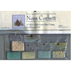 NC163E Набір матеріалів (Embellishment Pack) до схеми Little Snowy Blue Cottage Маленький засніжений блакитний котедж Nora Corbett