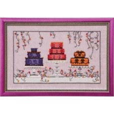 NC182 Nora Corbett Схема для вишивки рахунковим хрестиком - Торти садової вечірки Garden Party Cakes 23x15 см, папір