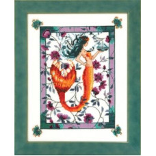 NC211 Nora Corbett Схема для вишивки рахунковим хрестиком - Русалка лагуни Sunrise Laguna Mermaid 21x27 см, папір