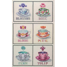 NC212P Nora Corbett Схема для вишивки рахунковим хрестиком - Колекція Крем і Цукор Cream & Sugar Collection 16x16 см, папір