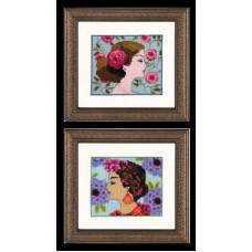 NC237 Nora Corbett Схема для вишивки рахунковим хрестиком - Белла троянда і Белла гортензія Bella Rose and Bella Hydrangea 11x10 см, папір