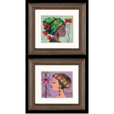 NC238 Nora Corbett Схема для вишивки рахунковим хрестиком - Белла метелик і Белла бджілка Bella Butterfly and Bella Bee 11x10 см, папір